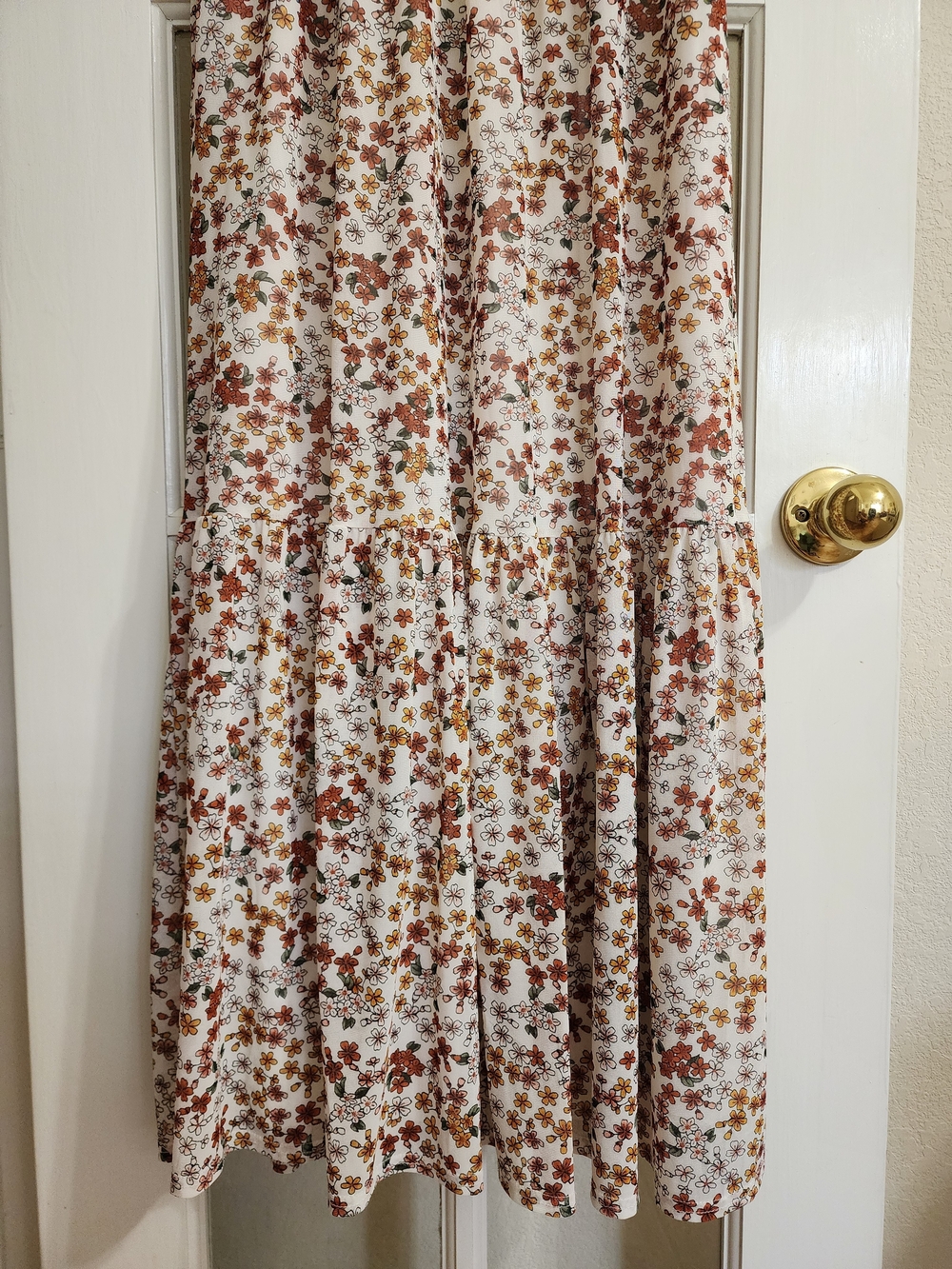 Ember Floral Smocked Maxi Dress Cottagecore Boho Flutter Sleeve Medium - Picture 6 of 13